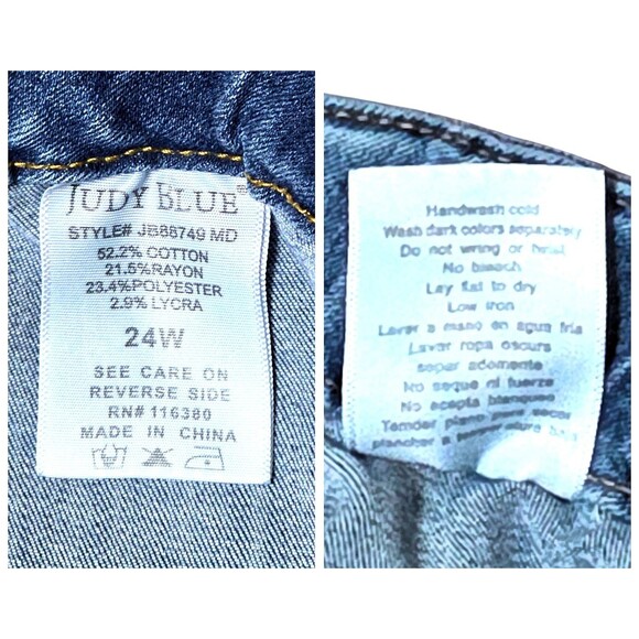 JUDY BLUE Straight Leg Jeans Medium Blue Wash Plus Sz 24W Stretch JB88749 MD - Picture 9 of 10
